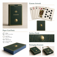 Cartes à jouer promotionnelles personnalisées pour salon professionnel de l'économie circulaire, jeu de cartes en papier 310 g/m² à âme bleue avec boîte à rabat en feuille d'argent gaufrée