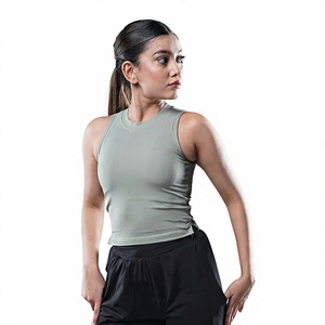 Custom Womens Ribbed Sleeveless Fitness CAMIS Quick Dry Yoga <b>Crop</b> <b>Top</b> Gym Workout Activewear Floral Pattern Sweet Style - Product Image 1