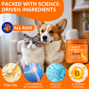תוסף תזונה טבעי 8 ב-1 לעיסה רכה לכלבים וחתולים, תמיכה חיסונית, נוגד חמצון, חמאת בוטנים, עם אפשרות להתאמה אישית של לוגו OEM. - Product Image 4