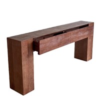 Console rustique en bois massif, faite à la main, écologique et durable, pour l'entrée, le salon, la chambre ou l'hôtel