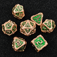 Ensemble de dés polyédriques Steampunk Gear 7 pièces pour jeux de rôle RPG DND avec chiffres en relief pour jeux de table