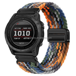 <span class=keywords><strong>Bracelet</strong></span> de montre en nylon tissé élastique 22mm 26mm pour Garmin Fenix 6X 7X 6 5 Tactix <span class=keywords><strong>Forerunner</strong></span> <span class=keywords><strong>955</strong></span> <span class=keywords><strong>Bracelet</strong></span> de montre à boucle magnétique - Product Image 3