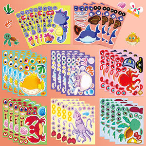 8 pièces <span class=keywords><strong>de</strong></span> haute qualité Kawaii personnalisé Animal autocollant décoratif Original mer créature visage Swap ensemble autocollants - Product Image 6