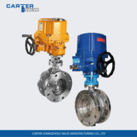 Vanne papillon électrique triple excentrique Carter en acier au carbone et acier inoxydable, à bride, à souder, à joint rigide, zéro fuite, Exd IP67