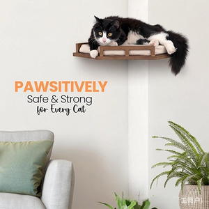Moderno Conjunto de Árbol para Gatos de 4 Piezas, Ecológico, de Madera y Lino, con Estante de Pared, Soporte para <span class=keywords><strong>Hamaca</strong></span>, Plataforma de Descanso y Cama para Gatos - Product Image 3