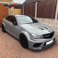 FRP noir série C63 voiture pare-chocs garde-boue côté jupe bodykit partie pour Mercedes Benz classe C W204 coupé 2011-2013 kit carrosserie