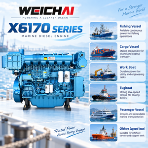 Moteur marin robuste X6170ZC620-2, 456 kW, 620 CV, 1200 tr/min, 27,24 L, diesel turbocompressé, puissance de propulsion pour bateaux de pêche, de marchandises et de remorquage - Product Image 2