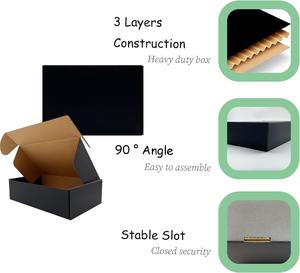 Boîte d'emballage de marque noire en gros, faible MOQ, boîte en carton durable avec finition mate pour la marque d'entreprise, taille/logo/design personnalisés - Product Image 2