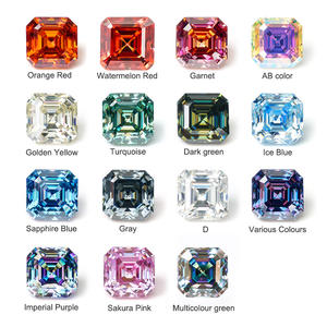 Diamant synthétique de haute qualité Goldleaf, taille Asscher, 0,5 à 5 carats, jaune, rose, vert, bleu, multicolore, clarté VVS - Product Image 3