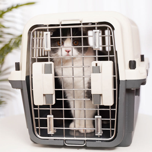 Caisse de transport pour animaux de compagnie approuvée par l'<span class=keywords><strong>IATA</strong></span> en plastique respirant portable durable et en fer pour les voyages - Product Image 1