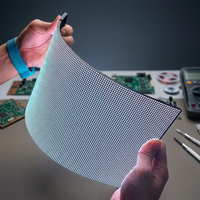 Module d'affichage LED flexible, écran incurvé intérieur, luminosité 1500 cd, 160 °   Support mural pour écran couleur argent