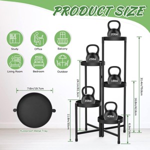 5 Tiered Foldable Metal <b>Plant</b> <b>Stand</b>,Indoor/Outdoor <b>Tall</b> Shelf,Multi-<b>Plant</b> Display,Pot Holder for Living Room,balconies,Patio - Product Image 4