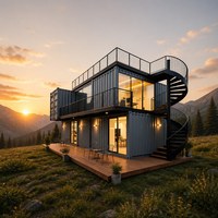 Bâtiment modulaire contemporain en conteneurs pour l'habitation familiale et les vacances