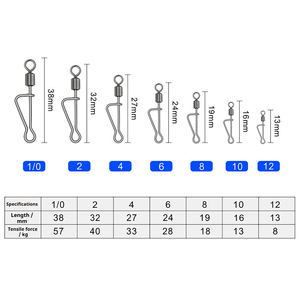 Pêche <span class=keywords><strong>en</strong></span> eau salée, hameçon à ressort italien Duolock, acier inoxydable 304, résistant à <span class=keywords><strong>la</strong></span> corrosion, 360° °   Ligne de pêche robuste Swing - Product Image 3