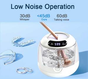 Mini nettoyeur à ultrasons numérique avec lumière UV, réservoir en acier inoxydable, 50W, capacité de 0,5L, commande tactile, usage domestique - Product Image 4
