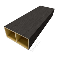 Melinco Decoración Interior Madera Grano WPC Tubo Cuadrado Columna, Partición Pared y Techo Tubos de Madera para Diseño del Hogar