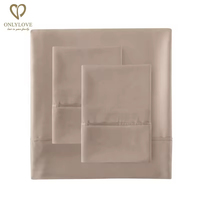 Parure de lit design pour hôtel, housse de coussin, drap plat, ensemble de literie couleur unie personnalisable pour hôtel 5 étoiles