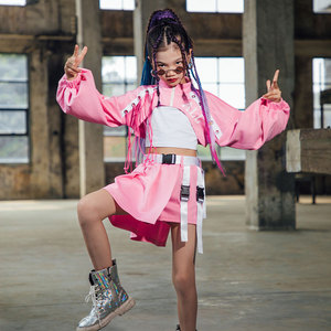 Venta al por mayor <span class=keywords><strong>de</strong></span> alta calidad Hip Hop Dancer Cospaly Jazz Dance Suit Pink Costume para Adult Kid Carnival Party - Product Image 2