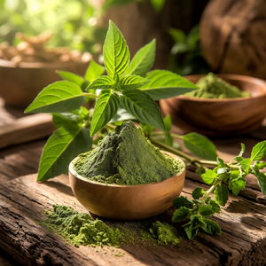 Poudre de feuilles de basilic sacré biologique, qualité alimentaire, moutonnée, naturelle, pour boissons aux herbes, smoothies, cuisine et pâtisserie - Product Image 1
