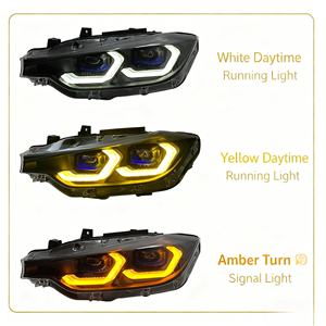 AURON Nuevo Conjunto de Faros Delanteros DRL Amarillo Blanco Plug and Play para BMW Serie 3 F30/F35 2013-2018 Ojos de Serpiente Freno 12V 6000K - Product Image 4