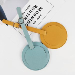 Colorful Waterproof Round Custom Baggage <b>Name</b> <b>Tags</b> Durable PU Leather Luggage <b>Tags</b> with Address Label for Travel Accessories - Product Image 3