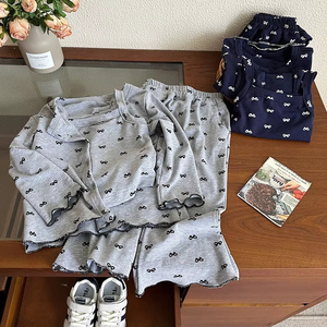 Moda otoño lindo niños ropa al por mayor tirantes + cárdigan pantalón suave niños niña <span class=keywords><strong>pijamas</strong></span> conjunto chico ropa conjunto para niñas - Product Image 4