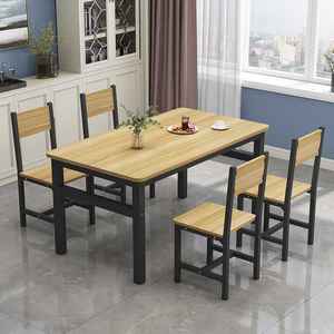 Mesa de madera de juguete de Metal y MDF, muebles de <span class=keywords><strong>comedor</strong></span>, juego de mesa para restaurante, <span class=keywords><strong>4</strong></span> <span class=keywords><strong>sillas</strong></span> - Product Image 3