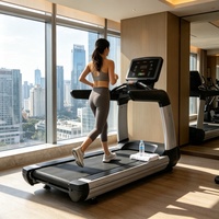 Caminadora Profesional Comercial, Equipo de Fitness Potente con Pantalla LED, Apta para Ejercicio Físico y Entrenamiento
