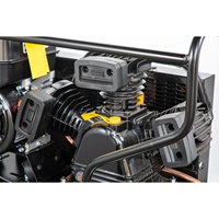 Compresseur d'atelier KOHLER RH65 6,5 CV à essence, pompe à air à piston, 9 gallons, 17 pcm, 125 psi, réservoir horizontal portable, entraînement par courroie