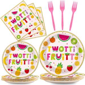 Factory Direct Hot Selling Modern 2nd Birthday Party Dinnerware Decor Twotti Frutti Party Supplies 24 Guests Celebration Serves - Product Image 3