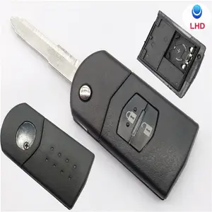 Ungeschnittene Klinge Flip Folding Auto Schlüssel anhänger Blank Case Remote Ersatz 2 Button Shell Für Mazda 3 5 6 Serie