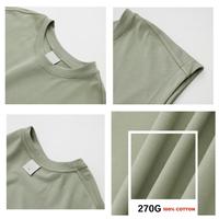 T-shirts surdimensionnés pour femmes 270g pur coton imprimé animal coupe régulière logo personnalisé blanc sans manches T-shirt adolescent hommes