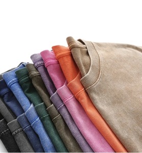 Camiseta Negra de Alta Calidad, Estilo Vintage, Lavada al Ácido, de Hombros Caídos, Estilo Urbano, Gruesa - Product Image 6