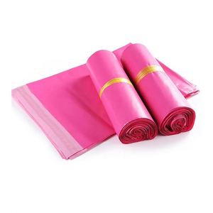 Sobre de Correo de Plástico PE Rosa y Negro con Logotipo Impreso Personalizado, Material de Polietileno Duradero, Asa Práctica para Envíos, Bolsa para Mensajería - Product Image 6
