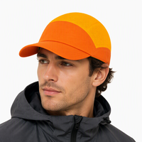 Casquette de course personnalisée à 5 panneaux en maille de nylon, visière incurvée souple, couronne basse, cordon réglable, séchage rapide, haute performance