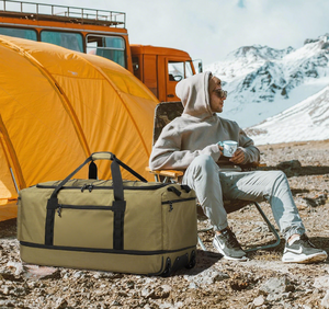 عجلات قابلة للطي مع عجلات قابلة للتوسيع 180-130 لتر كبيرة للغاية بعجلات هولدال 36 بوصة ، أسود ، 36 بوصة - Product Image 2