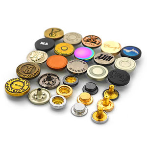 KUNSHUO Custom Logo Press Jacket Snap <b>Button</b> Eco-Friendly 4-Part Metal <b>Gold</b> for Clothing & Factory Clothes Made From Zinc Alloy - Product Image 1