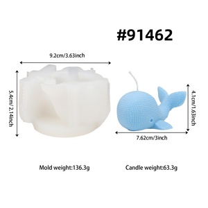 6 styles de moules en silicone pour bougies animales tricotées, formes 3D réaliste de tortue/baleine/ours/chien/<span class=keywords><strong>licorne</strong></span>, moule en résine/plâtre pour <span class=keywords><strong>décoration</strong></span> intérieure - Product Image 6