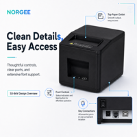 Printer Thermal Resi Pesanan Restoran SX86V NORGEE Kecepatan Tinggi 200mm/s USB+Ethernet Printer Struk POS Tersedia
