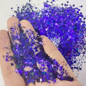 Échantillons gratuits vente en gros de poudre de paillettes à changement de couleur caméléon en PET mélangé de résine pour ongles artisanale en vrac 1kg de paillettes de polyester - Product Image 6
