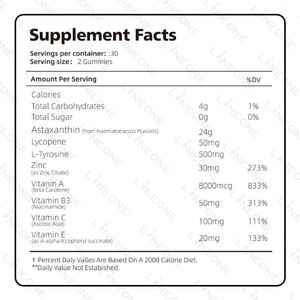 ויטמינים שיזוף אבץ גומיות מינרלים לעור שיזוף בריא וטיפוח משופר מוצרי טיפוח גומי - Product Image 2