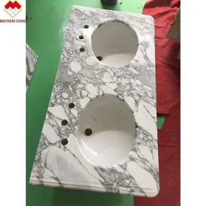 Italien weißer Marmor Arabe scato Marmorstein teure weiße graue Adern Statu ario Venato Marmor für Waschtisch platte