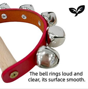 Campana <span class=keywords><strong>de</strong></span> Manivela <span class=keywords><strong>de</strong></span> Cuero con Mango <span class=keywords><strong>de</strong></span> Madera Orff Toys, Sonido Nítido y Claro, Venta al por Mayor - Product Image 4