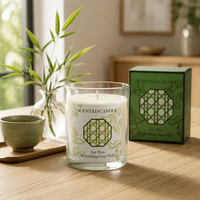 Bougie parfumée en cire de soja à motif tressé en bambou, parfum floral végétal, pot en verre, aromathérapie, décoration d'intérieur