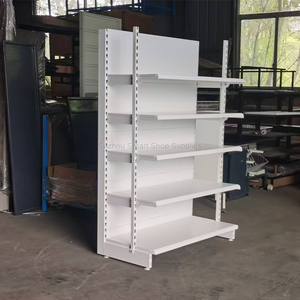 Étagère gondole robuste à cadre noir, double face, <span class=keywords><strong>avec</strong></span> panneau perforé, en métal, pour supermarché, présentoir à bonbons - Product Image 5