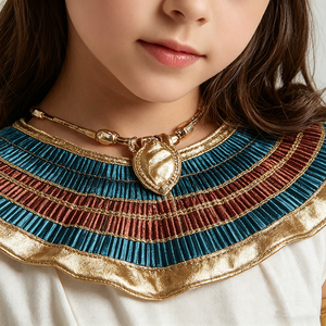 <span class=keywords><strong>Disfraz</strong></span> <span class=keywords><strong>de</strong></span> <span class=keywords><strong>Cleopatra</strong></span> del Antiguo Egipto, Vestido Blanco con Adornos Azules y Dorados para Fiestas y Representaciones - Product Image 5