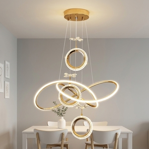 Lampada a Sospensione LED Rotonda in Acrilico, Design Multi-testa Lineare, <span class=keywords><strong>Semplice</strong></span> per Cucina, Camera da Letto, Soggiorno - Product Image 4