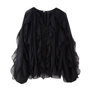SHENZHU camicetta <span class=keywords><strong>in</strong></span> Chiffon elegante camicia da donna a maniche lunghe e di lunghezza regolare Design alla moda semplice-disponibile - Product Image 5