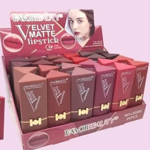 All'ingrosso rossetto opaco 24 pezzi in 1 scatola di visualizzazione impermeabile di alta qualità a buon mercato cosmetico nudo labbro Lapiz labiale <span class=keywords><strong>Mate</strong></span> a buon mercato - Product Image 4