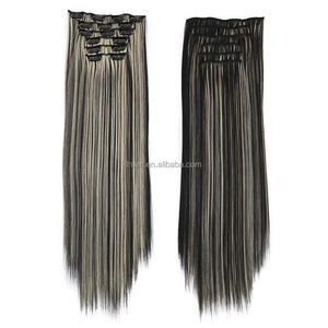 Двойные волосы, дешевые термостойкие волосы из натурального волокна, синтетические волосы, один набор, шесть штук зажимов для наращивания волос - Product Image 4